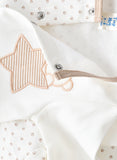 Tiny Hug Baby Boys' Cotton Knit Sleepsuit - White & Beige