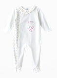 Tiny Hug Baby Girls Cotton Knit Sleepsuit - White