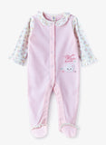 Tiny Hug Baby Girls Cotton Knit Sleepsuit - Floral Pink