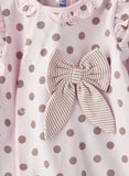 Tiny Hug Baby Girls Cotton Knit Sleepsuit - Polka Dot Pink