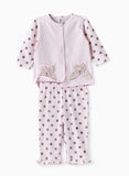 Tiny Hug Baby Girls 2-Piece Cotton Knit Set - Pink & Brown