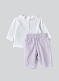 Tiny Hug Baby Girls 2-Piece Cotton Knit Set - White & Purple