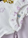 Tiny Hug Baby Girls 2-Piece Cotton Knit Set - White & Purple