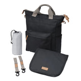 BabaBing Daytripper 3 In 1 Diaper Bag With Hooks And Changing Pad – Black