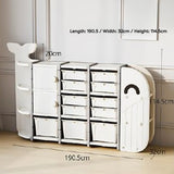 Megastar Whale-Themed Multi-Drawer Kids Storage Cabinet with Shelves Organizer