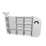 Megastar Whale-Themed Multi-Drawer Kids Storage Cabinet with Shelves Organizer