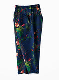 Jelliene Girls Floral Print Elastic Waist Pants - Blue
