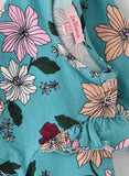 Jelliene Girls Floral Print Long-Sleeve Top - Aqua