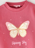 Jelliene Girls Butterfly Print Sweatshirt - Pink