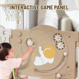 Lovely Baby Kids Space Playpen With Busyboard & Basketball Hoop 18pcs - White