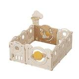 Lovely Baby Kids Space Playpen With Busyboard & Basketball Hoop 10pcs - White
