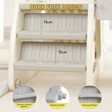 Lovely Baby Slide With Climbing Wall & Basketball Hoop - White