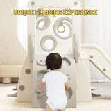 Lovely Baby Slide With Climbing Wall & Basketball Hoop - White