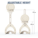 Lovely Baby Basketball Stand With Football & Hockey Stick - White