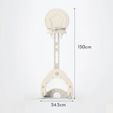 Lovely Baby Basketball Stand With Football & Hockey Stick - White