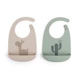 Done By Deer Silicone Bib 2-Pack Lalee - Sand & Green