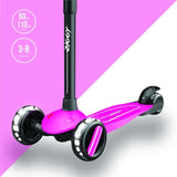 Ziggy 3-Wheel Tilt Scooter With LED light - Pink