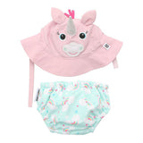 Zoocchini Baby Swim Diaper & Sun Hat Set - Unicorn