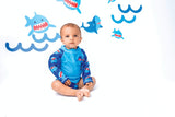 Zoocchini Baby Swim Set -Rash Guard Top, Swim Diaper & Sun Hat - Shark