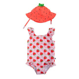 Zoocchini Baby Swimsuit and Hat Set - Strawberry