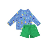 Zoocchini Rashguard Swim Top & Swim Short Sets - Devin the Dino & Friends