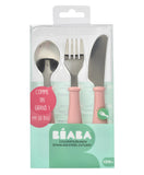 Beaba Stainless Steel Training Cutlery - Old Pink