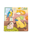 Viga Wooden Knob Puzzle - Pets
