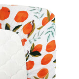Anvi Baby Organic Bamboo Muslin Fitted Sheet - Orange Fields