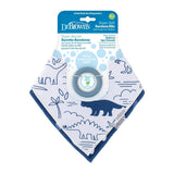 Dr. Brown's Bandana Bib with Teether - Dinosaurs/Blue Drops - Pack of 2 - Laadlee