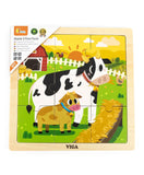 Viga Wooden 9-Piece-Puzzle - Cow