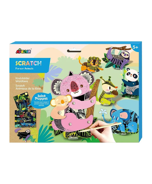 Avenir Scratch Create Your Own Magical Scratch Art Puppets - Jungle Animals - Laadlee