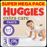 Huggies, Extra Care Culottes - Size 3, 6-11kg, Super Mega Pack -176pcs