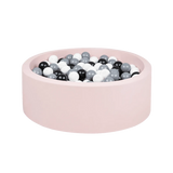 Larisa & Pumpkin XL Powder Ball Pit (92cm) w/ 200 balls - Black/Grey/White Balls