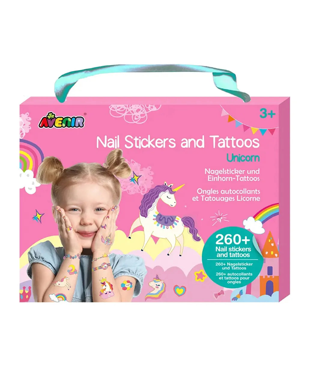 Avenir Nail Stickers and Tattoos Kit - Unicorn - Laadlee