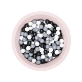 Larisa & Pumpkin XL Powder Ball Pit (92cm) w/ 200 balls - Black/Grey/White Balls