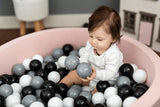 Larisa & Pumpkin XL Powder Ball Pit (92cm) w/ 200 balls - Black/Grey/White Balls