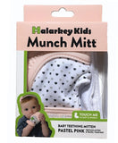 Malarkey Kids Munch Mitt Teething Mitten Hearts - Pastel Pink - Laadlee