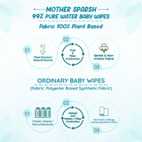 Mother Sparsh 99% Pure Water Baby Wipes - 72pcs (Pack of 8) - Laadlee