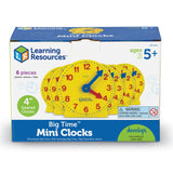 Learning Resources Big Time Geared Mini-Clocks - Set Of 6