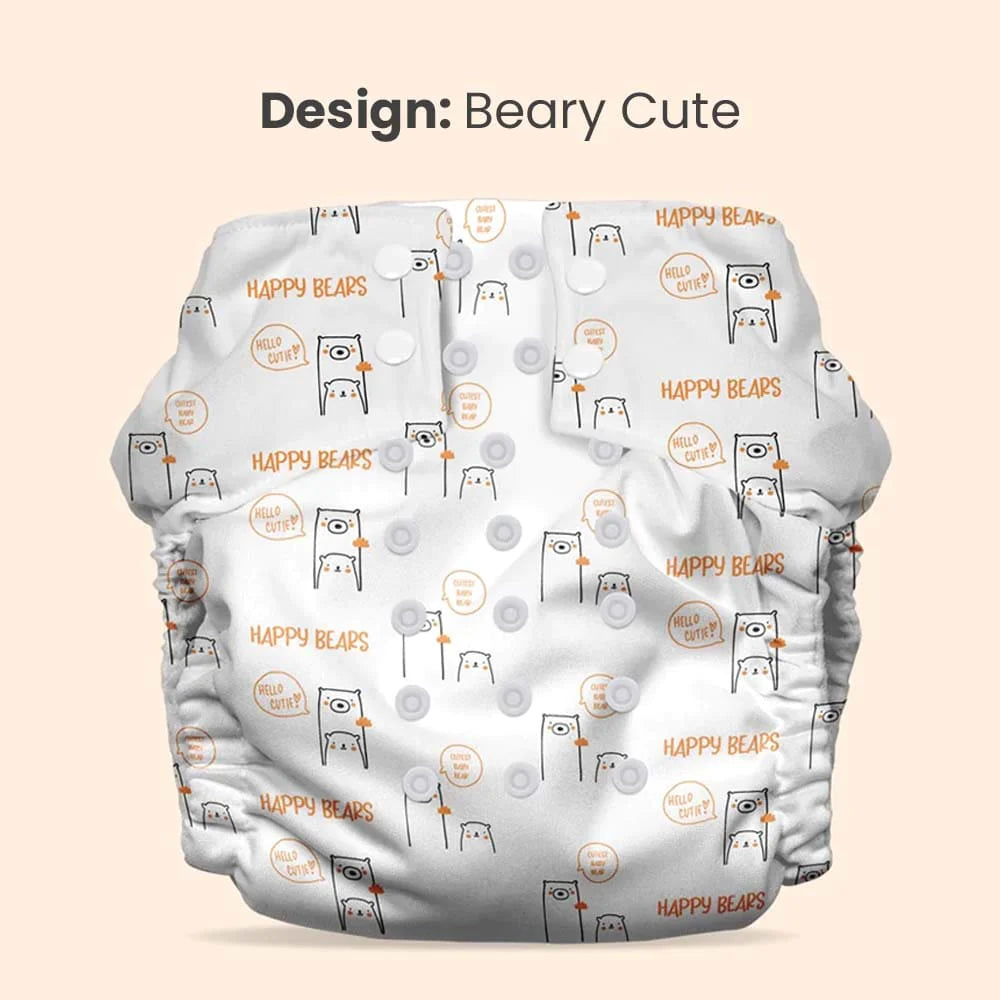 Mother Sparsh Plant Powered Cloth Diaper - Beary Cute - Laadlee