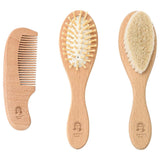 Anvi Baby 100% Natural Baby Wooden Hair Brush Set - Pack of 3