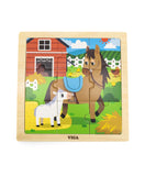 Viga Wooden 9-Piece-Puzzle - Horse
