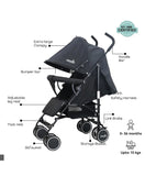 Moon Neo Plus Light Weight Travel Stroller - Dark Grey