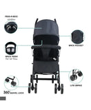 Moon Neo Plus Light Weight Travel Stroller - Dark Grey