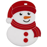 Babies Basic Customized Snowman Pacifier Clip - Red