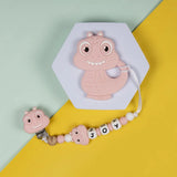 Babies Basic Customized Dino Pacifier Clip - Pink