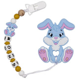 Babies Basic - Customized Bunny Pacifier Clip - Sky Blue