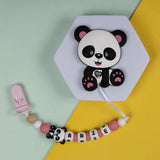Babies Basic Customized Panda Pacifier Clip - Pink