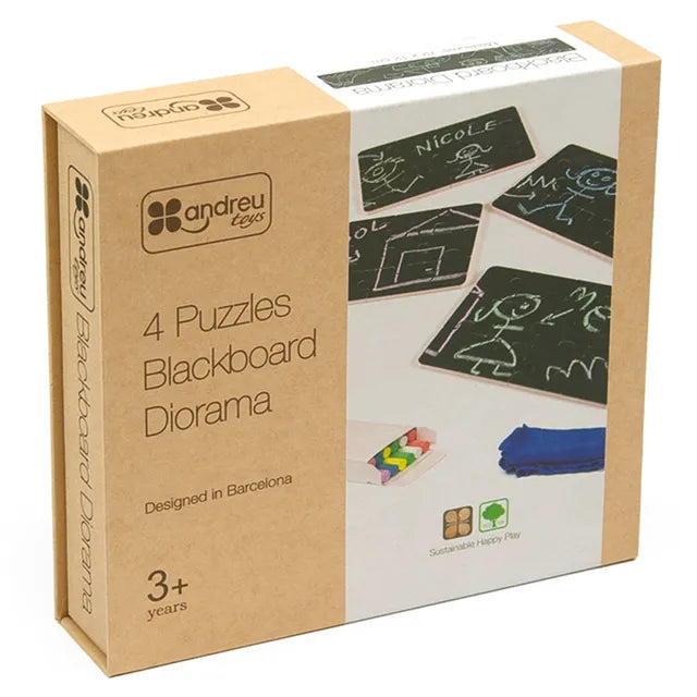 Andreu Toys 4 Puzzles Blackboard Diorama - Laadlee