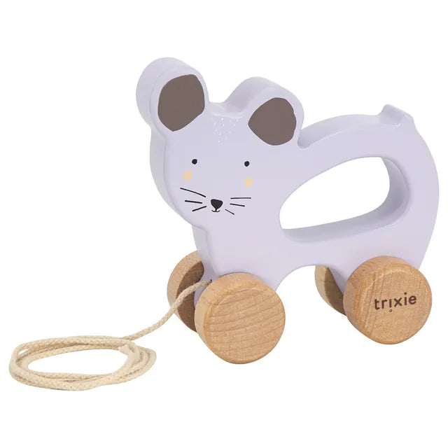 Trixie Wooden Pull Along Toy - Mrs. Mouse - Laadlee